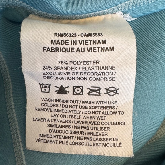 Nike One Luxe Mid-Rise Tights, Turquoise Blue, Size L - Picture 7 of 8